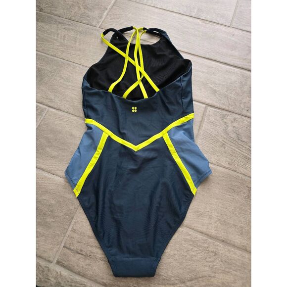 Women's Sweaty Betty‎ Medley One Piece Swimsuit Blue Size Small - Picture 5 of 8